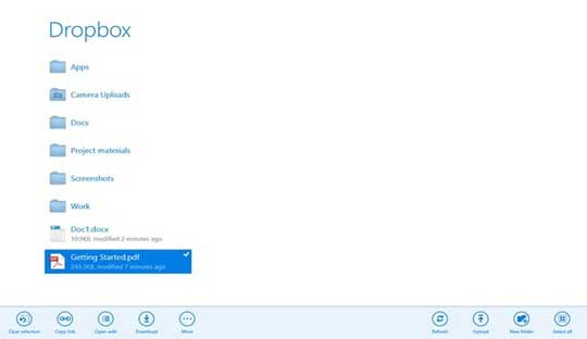 Top 10 free Applications for Windows 8.1 Dropbox