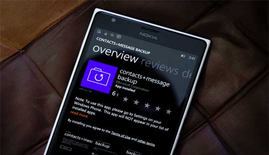 Contacts + Messages Backup App for Windows Phone 8.1