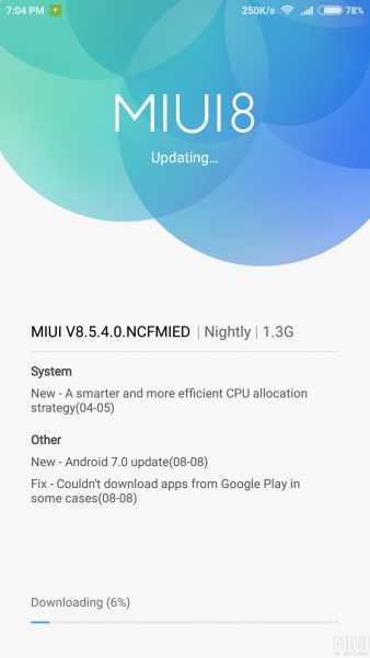 Xiaomi Redmi Note 4 Android 7.0 Nougat update