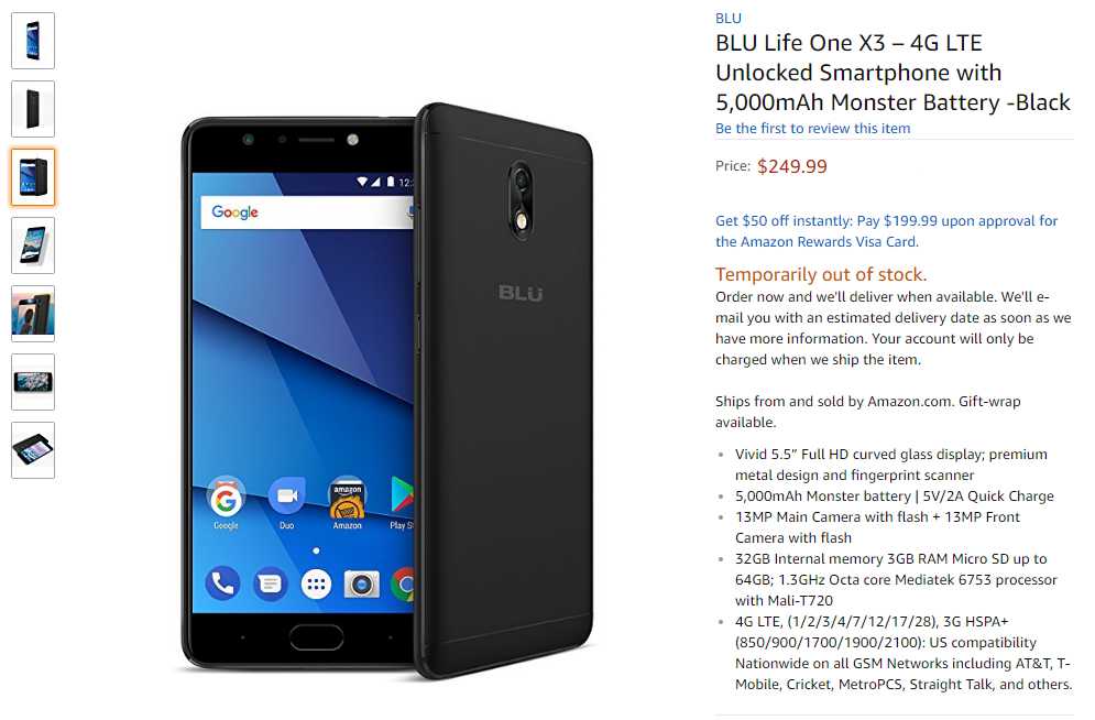 Blu Life One X3 Price in USA