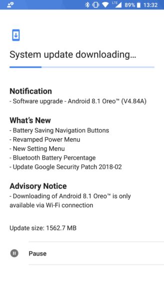 Nokia 8 Android 8.1 Oreo update