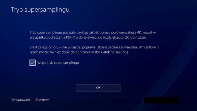 Sony PS4 Pro Firmware 5.50 beta Supersampling mode