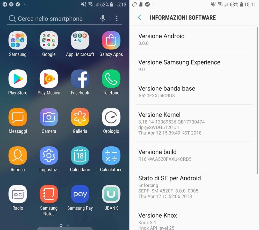 Samsung Galaxy A5 2017 Android 8 update