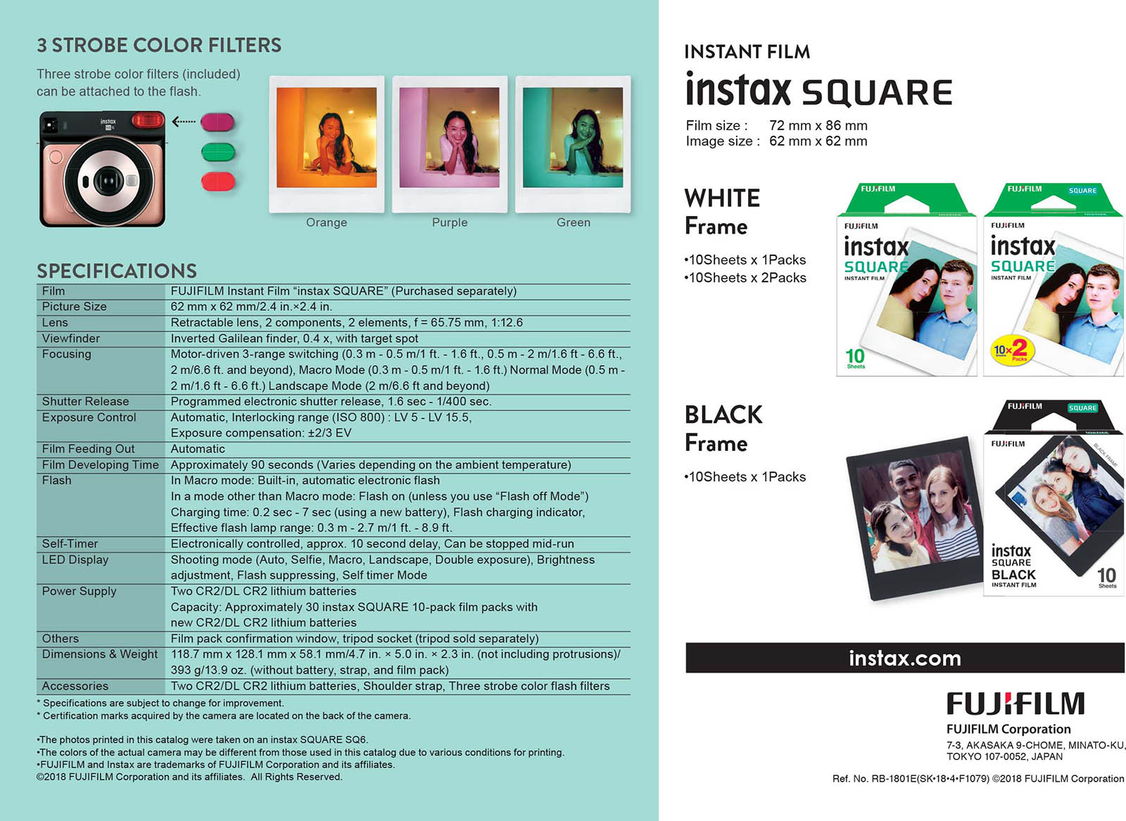 Fujifilm Instax SQ6 Specifications