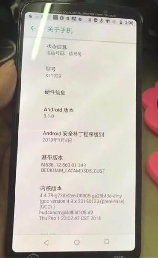 Moto Z3 Play android oreo