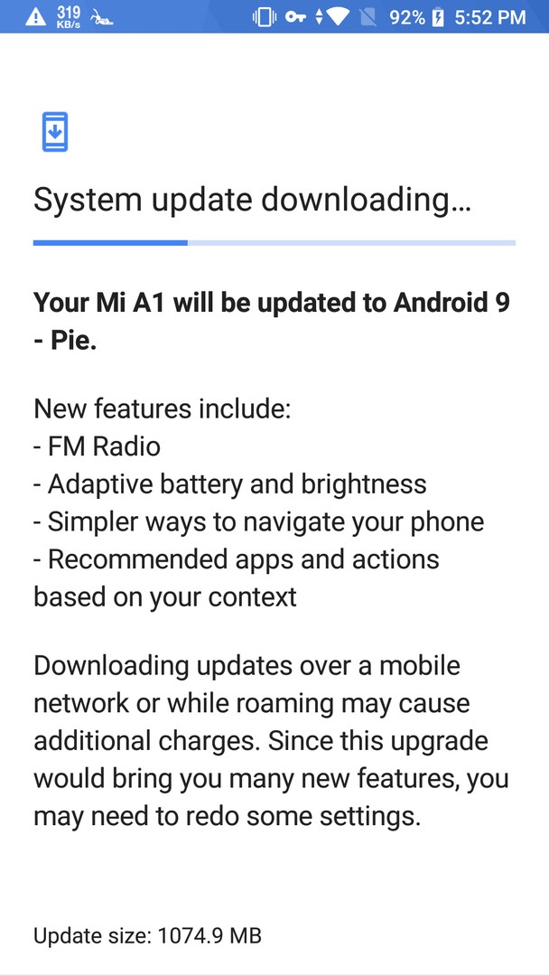 Xiaomi Mi A1 Android Pie