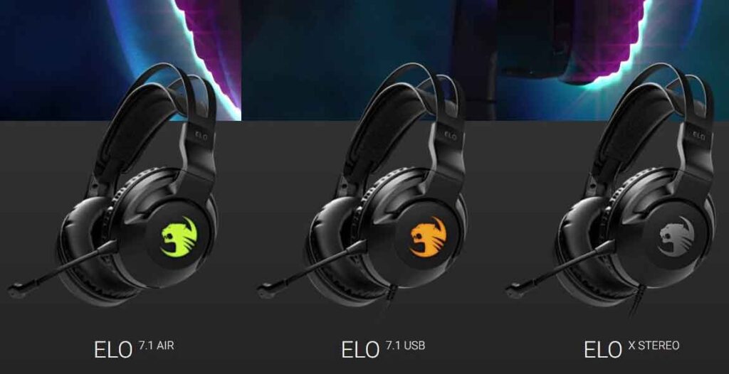 roccat Elo X Stereo, Elo 7.1 USB and Elo 7.1 Air gaming headphones 