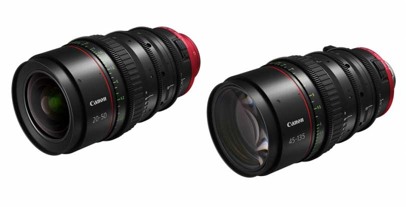 Canon CN-E20-50mm, and CN-E45-135mm T2.4 LF/FP Zoom Cinema Lenses