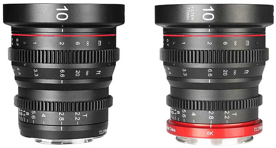 Meike 10mm T2.2 Cine Lens for Canon RF, Fujifilm X, and Sony E