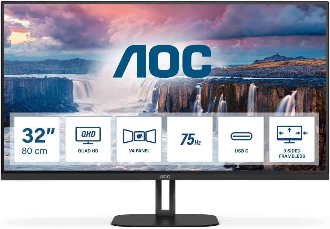 AOC Q32V5CE 32-inch QHD Monitor with USB-C