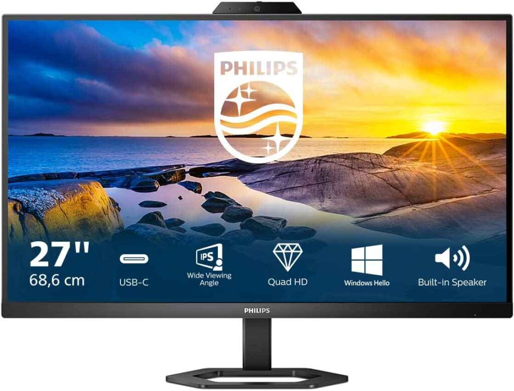 Philips 27E1N5600HE monitor with webcam