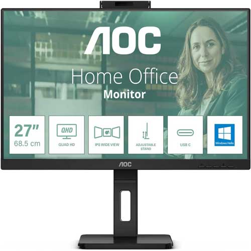 Best computer monitor with built in webcam: AOC Q27P3QW