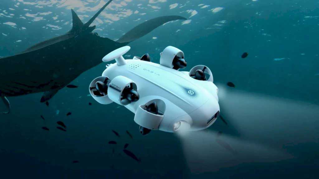 Underwater robotic drone Fifish V-EVO from Qysea with 4K camera