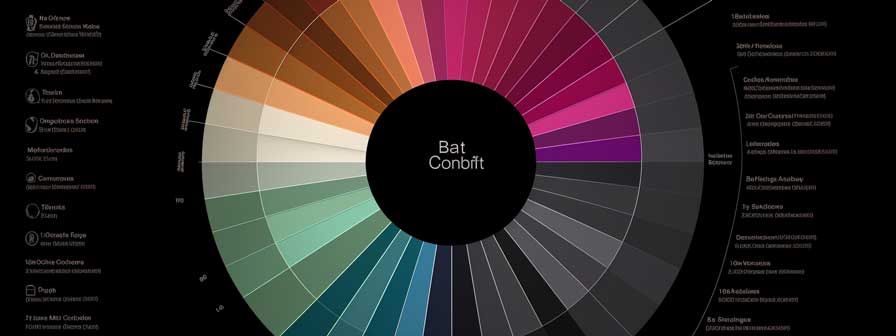 A colorful donut chart with different slices against a black background.