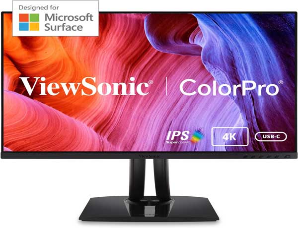 ViewSonic VP275-4K Designed for Surface Monitor for Home and Office