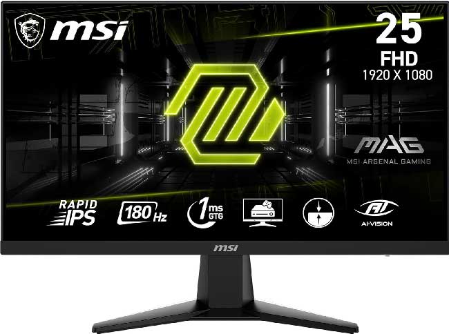 MSI G256F 25-inch gaming monitor with 180Hz refresh rate