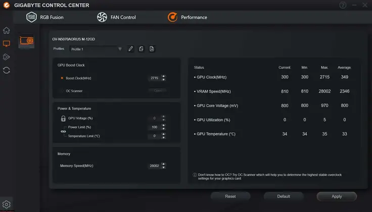 Gigabyte Control Center