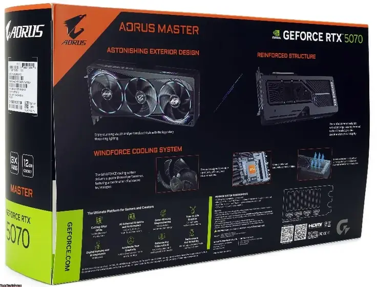 Gigabyte AORUS GeForce RTX 5070 MASTER Review: unboxing
