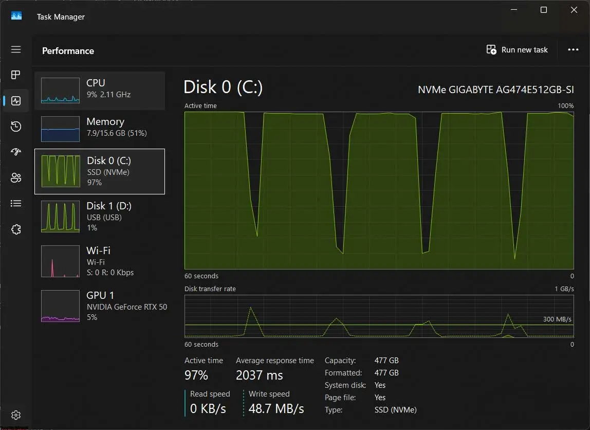 Gigabyte Gaming A16 Review: How Good Is the RTX 5050? ssd