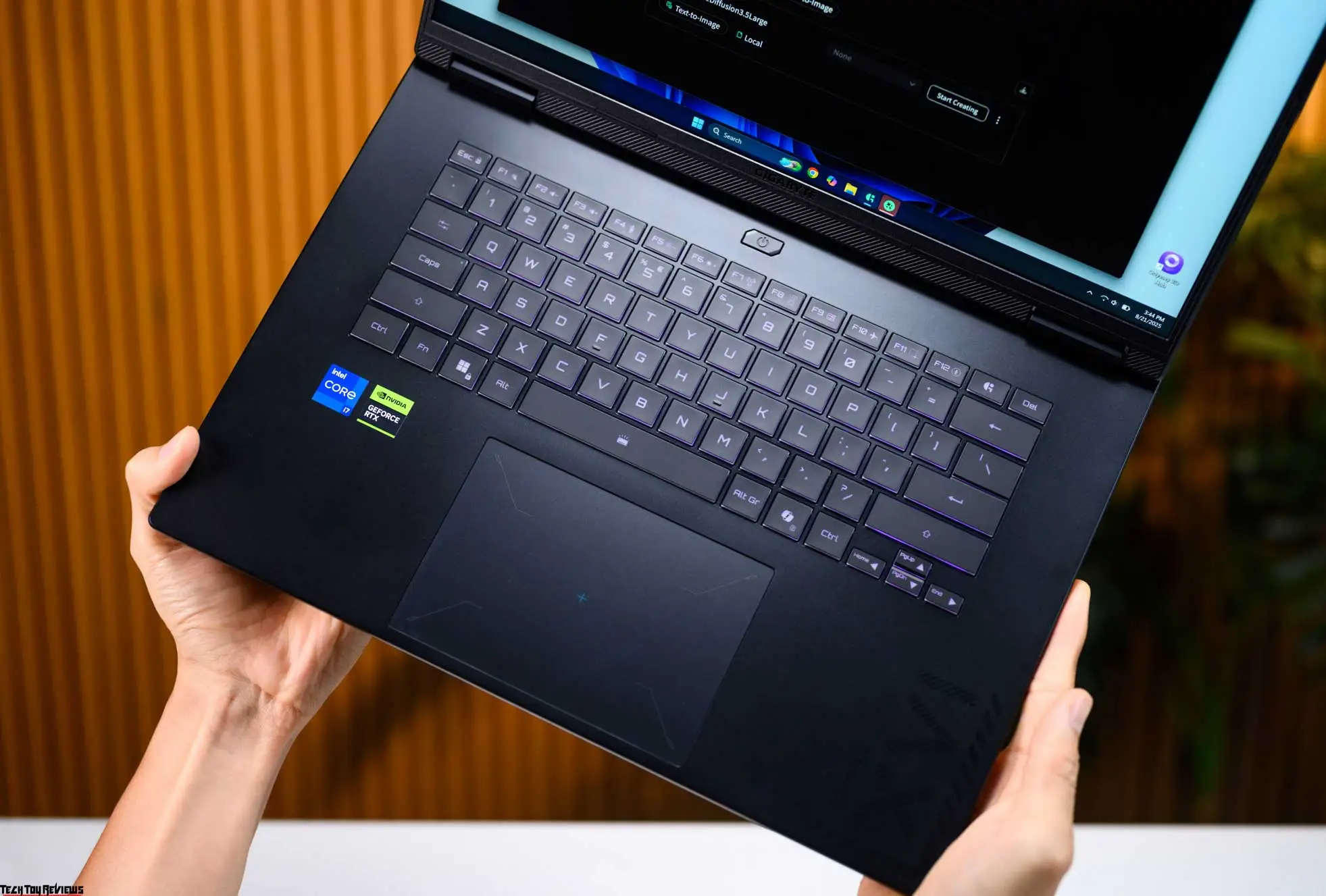 Gigabyte Gaming A16 Review: How Good Is the RTX 5050? keyboard and touchpad